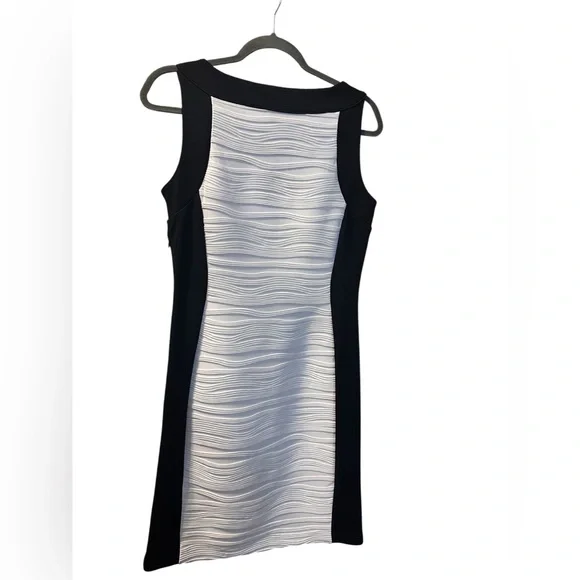 Calvin Klein Black and White Colorblock Midi Dress - Picture 3 of 6